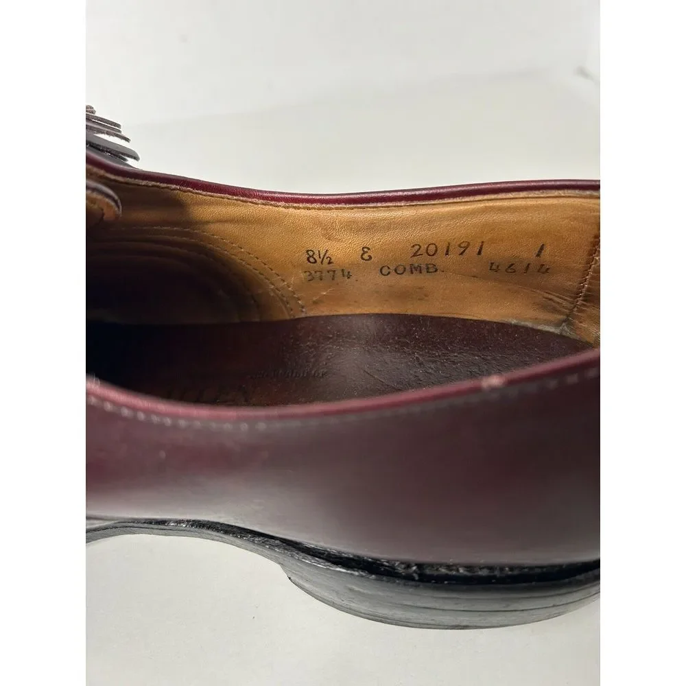 Allen Edmonds Hunter Burgundy Men's 8.5 E Leather‎ USA Oxfords Tassel Shoes